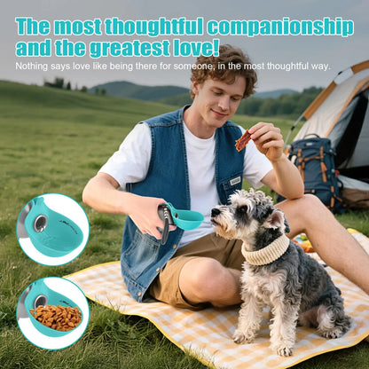 Lumikata 2-in-1 Portable Dog Water Tumbler with Silicone Bowl - 10oz Stainless Steel Leak-Proof Water Bottle for On-the-Go Hydration