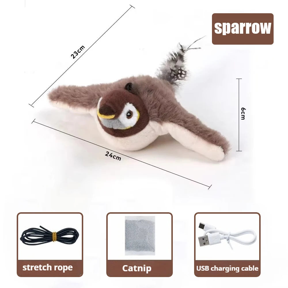 Engage Your Cat with the Flappy Bird Interactive Plush Toy - USB Rechargeable Remote Control for Endless Fun!
