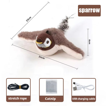 Engage Your Cat with the Flappy Bird Interactive Plush Toy - USB Rechargeable Remote Control for Endless Fun!