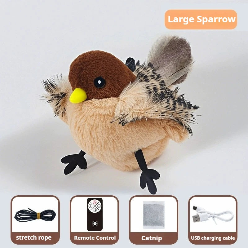 Engage Your Cat with the Flappy Bird Interactive Plush Toy - USB Rechargeable Remote Control for Endless Fun!