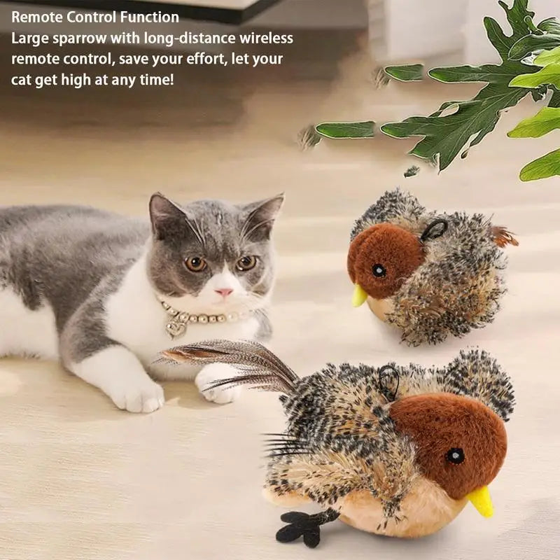 Engage Your Cat with the Flappy Bird Interactive Plush Toy - USB Rechargeable Remote Control for Endless Fun!