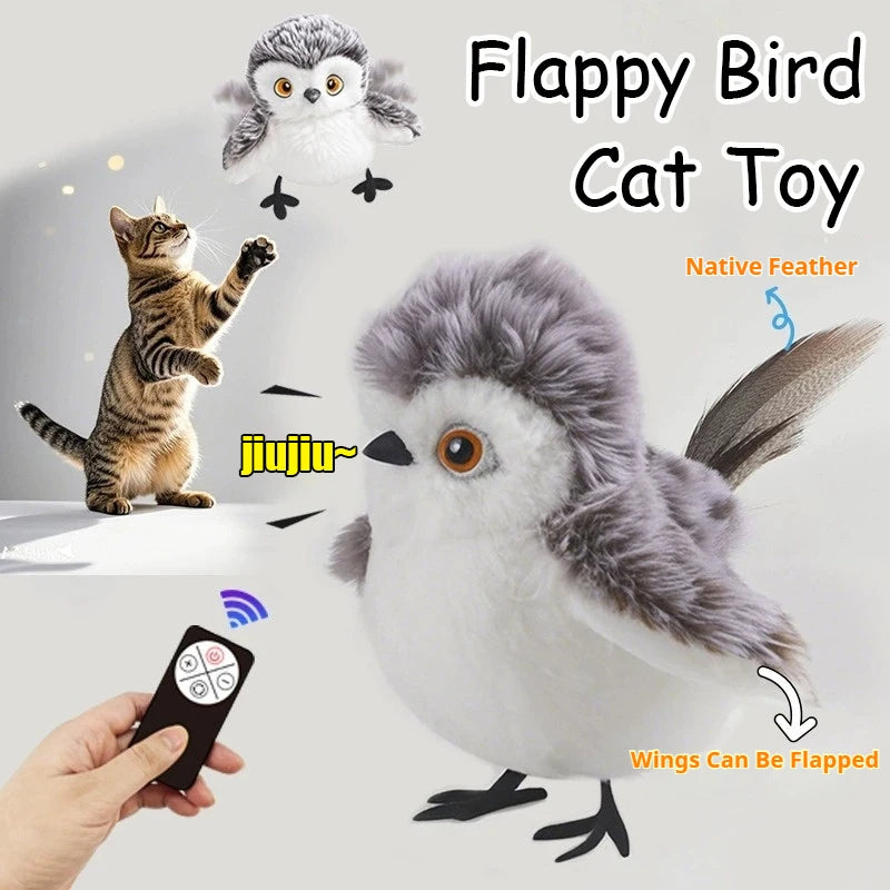 Engage Your Cat with the Flappy Bird Interactive Plush Toy - USB Rechargeable Remote Control for Endless Fun!